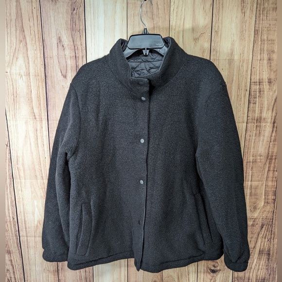 Eileen Fisher Eggshell Recycled Nylon Reversible Jacket Size XL Black Color NWOT - Picture 6 of 8